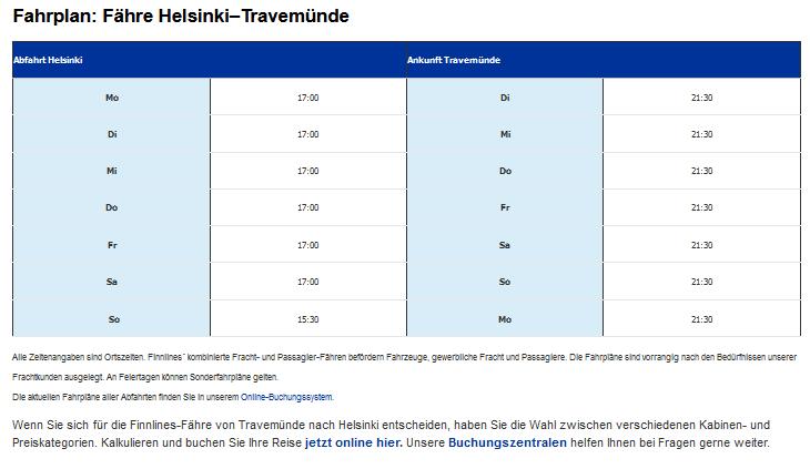 Travemünde - Helsinki => Fähren Günstig Online Buchen ஐღஐ